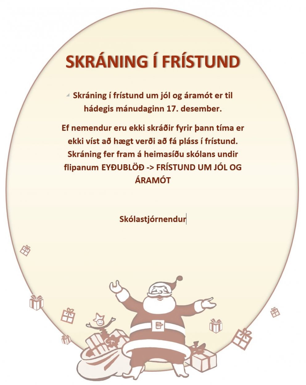 Skráning í frístund