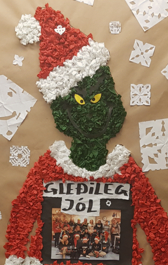 7. bekkur sigurvegari í hurðaskreytingakeppni