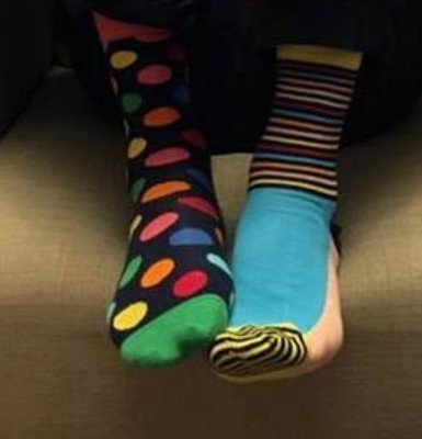 Mislitir sokkar á Downs deginum