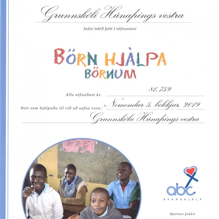 5. bekkur safnaði tæpum 82.000 krónum