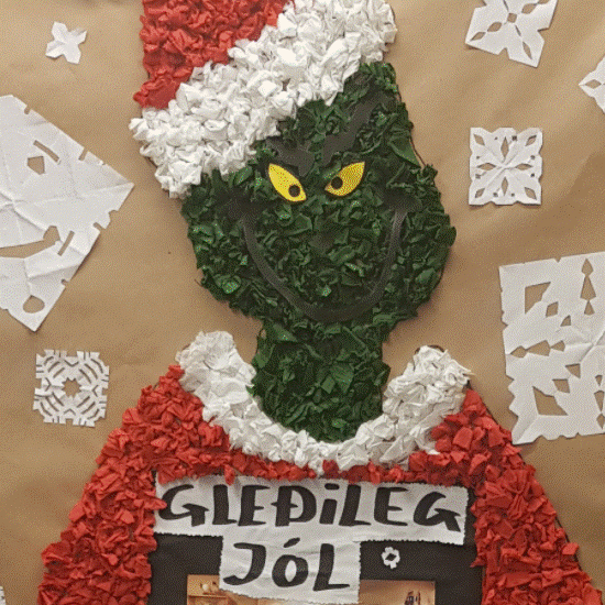 7. bekkur sigurvegari í hurðaskreytingakeppni