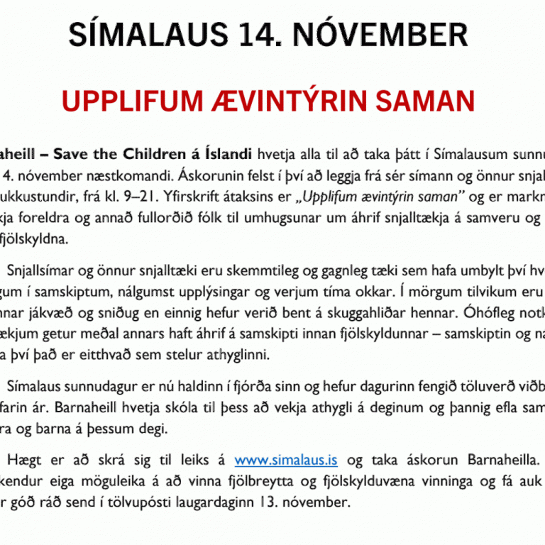 Símalaus sunnudagur