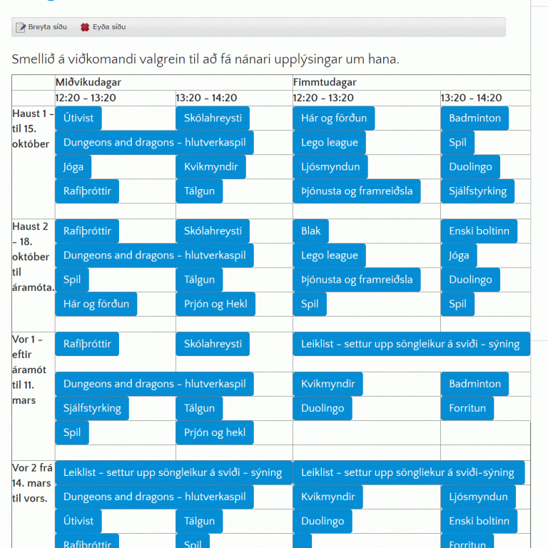 Valgreinar 2021-2022