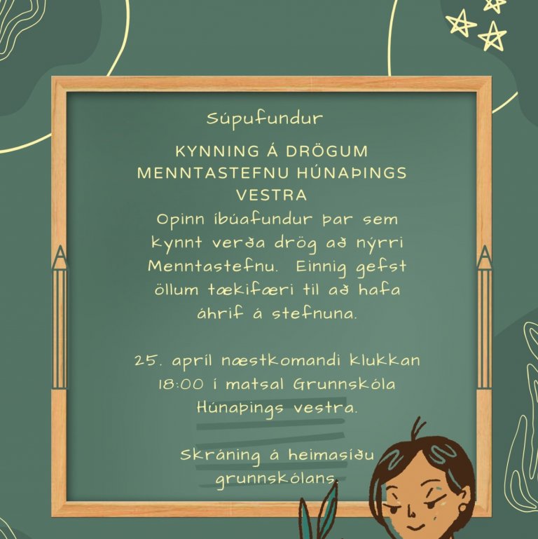 Kynning á drögum menntastefnu Húnaþings vestra