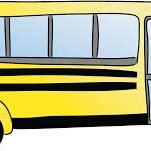 Skólabílar sækja við íþróttahús